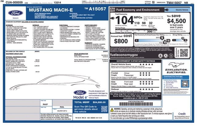 2026 Ford Mustang Mach-E Premium In-Transit