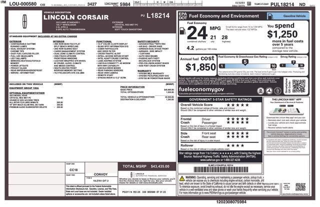2023 Lincoln Corsair Standard