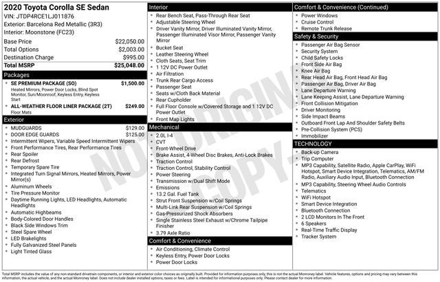 2020 Toyota Corolla SE