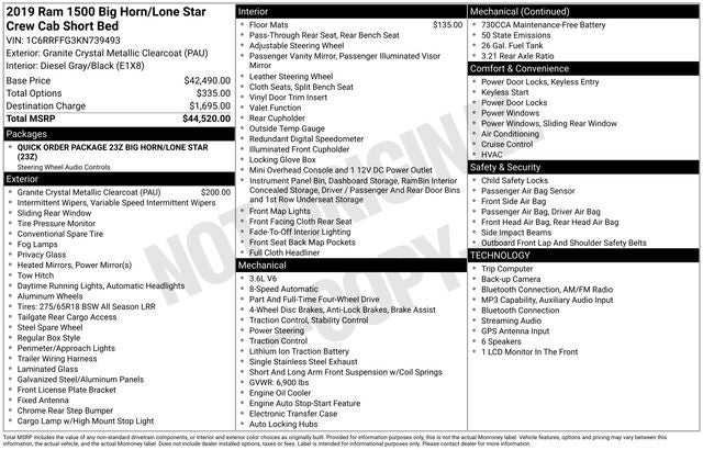 2019 RAM 1500 Big Horn/Lone Star