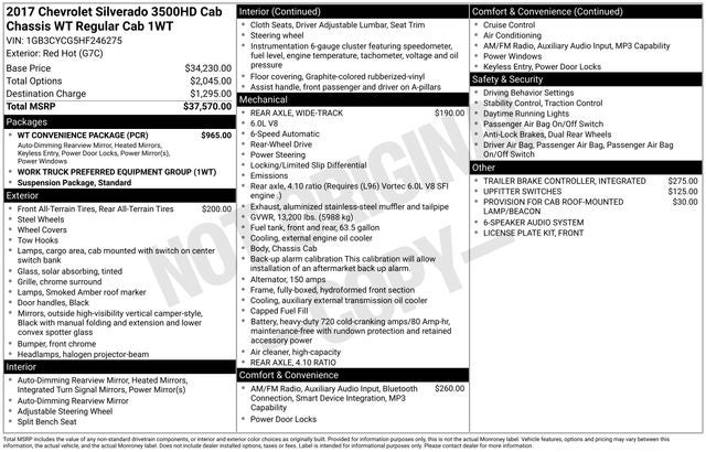 2017 Chevrolet Silverado 3500HD Work Truck