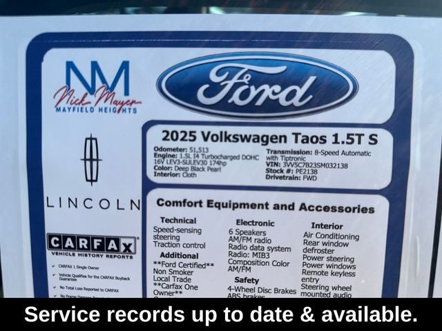 2025 Volkswagen Taos 1.5T S