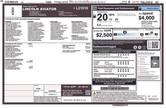 2026 Lincoln Aviator Reserve