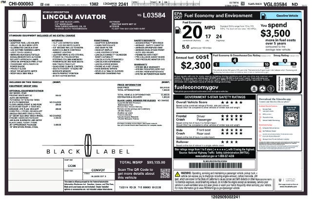 2027 Lincoln Aviator Black Label Premium