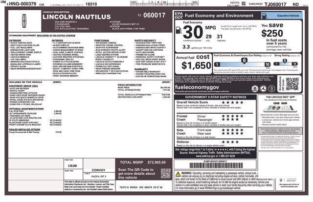 2026 Lincoln Nautilus Reserve IN-TRANSIT