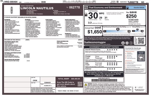 2026 Lincoln Nautilus Reserve IN-TRANSIT