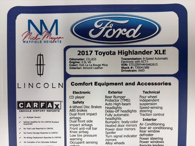 2017 Toyota Highlander XLE