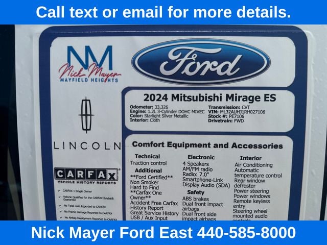 2024 Mitsubishi Mirage ES