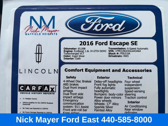 2016 Ford Escape SE