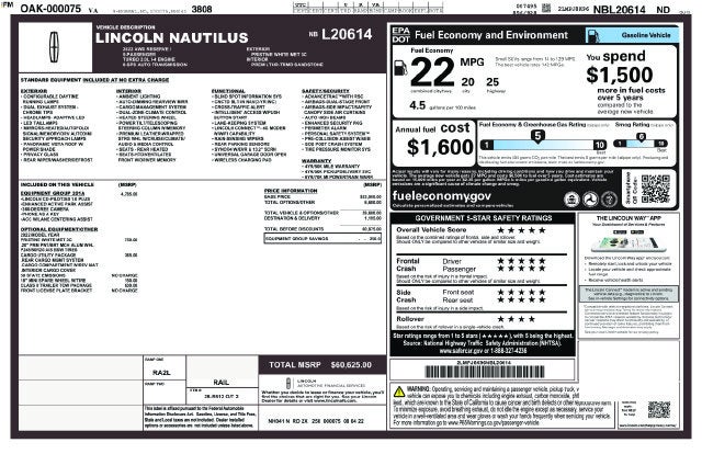 2022 Lincoln Nautilus Reserve