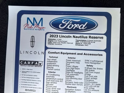 2023 Lincoln Nautilus Reserve