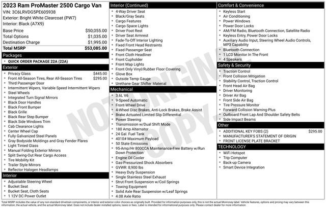 2023 RAM ProMaster 2500 High Roof