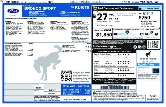 2026 Ford Bronco Sport Outer Banks IN-TRANSIT