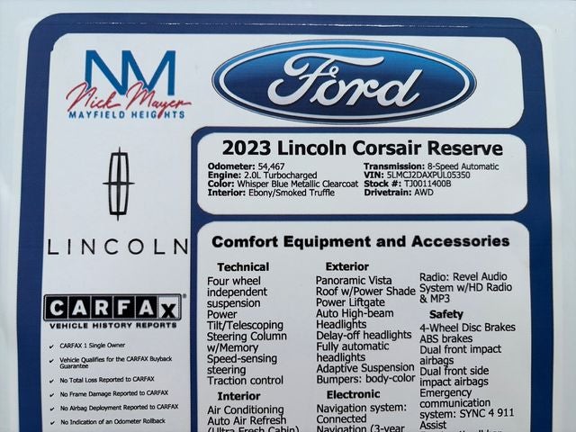 2023 Lincoln Corsair Reserve