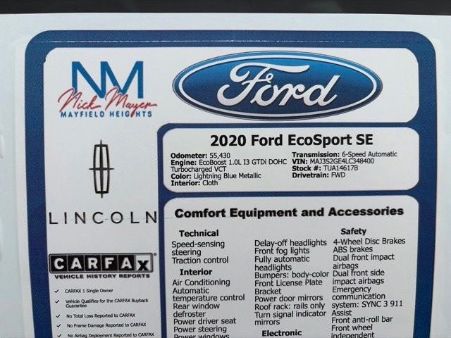 2020 Ford EcoSport SE