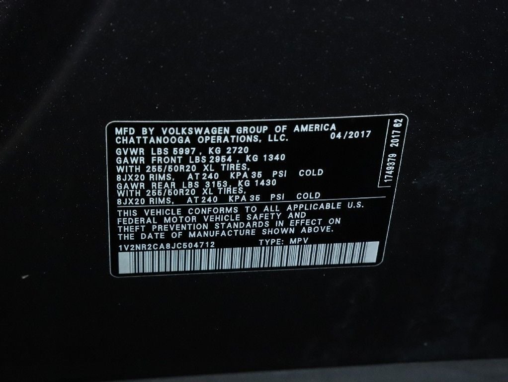 2018 Volkswagen Atlas SEL Premium 4Motion
