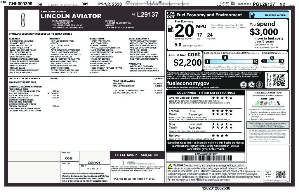 2023 Lincoln Aviator Standard Premium