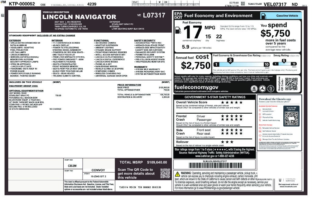 2027 Lincoln Navigator L Reserve