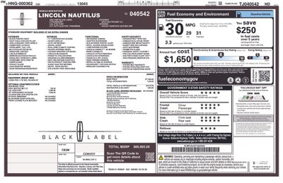 2026 Lincoln Nautilus Black Label